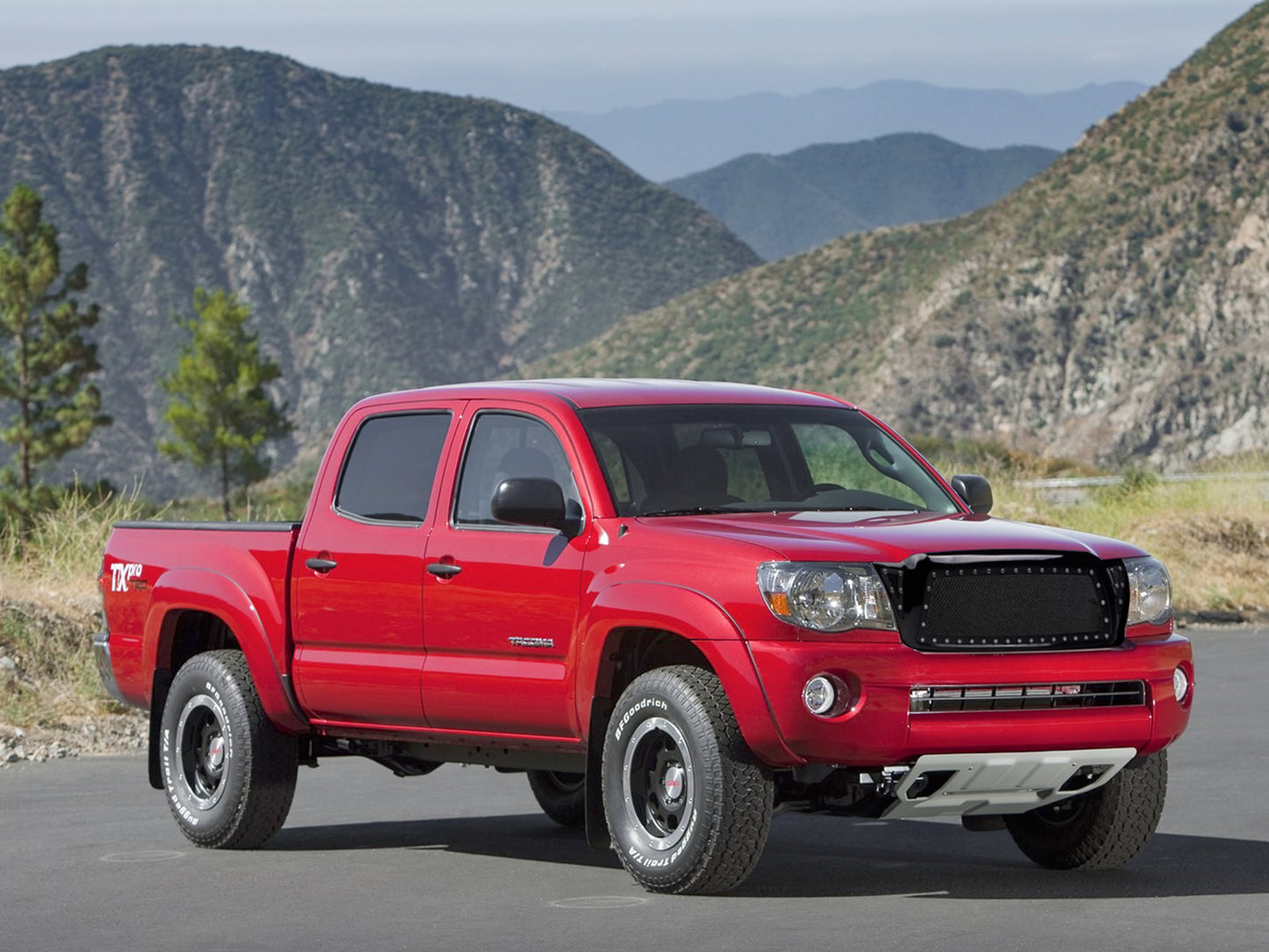Armordillo 2005-2011 Toyota Tacoma Studded Mesh Grille - Gloss Black - Armordillo USA by I3 Enterprise Inc.