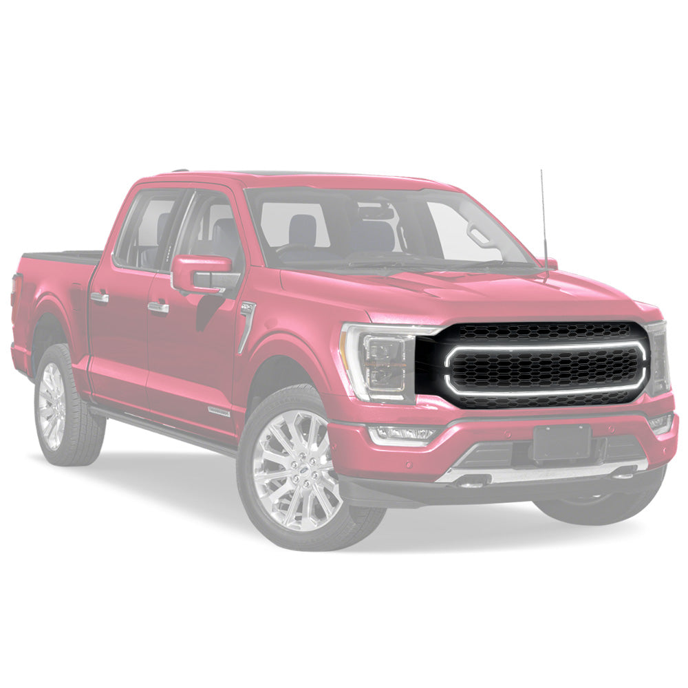 Armordillo 2021-2024 Ford F-150 (Excluding Raptor Model) LED Mesh Grille Gloss Black