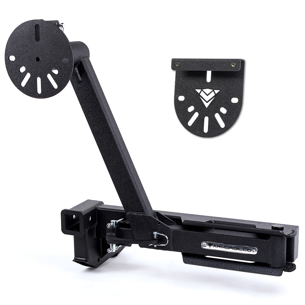 Armordillo Trailer Hitch Spare Tire Carrier (2" Receiver) - Texture Black