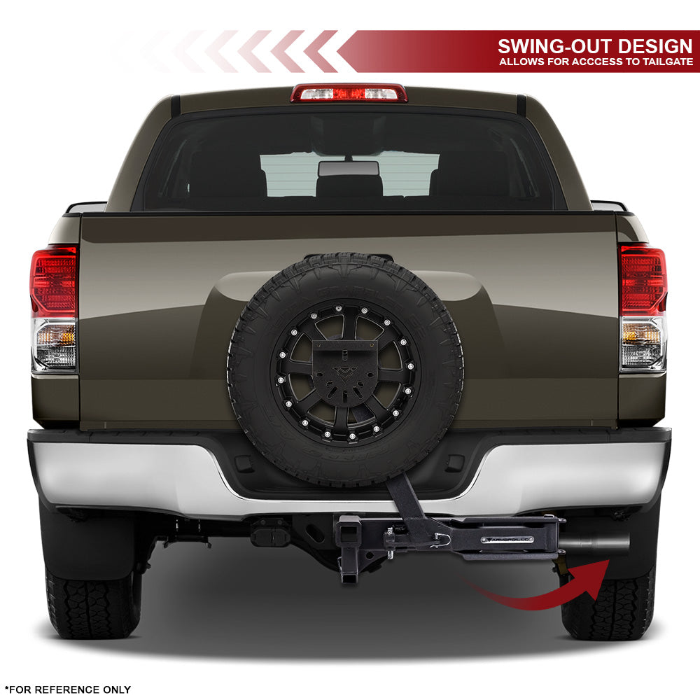 Armordillo Trailer Hitch Spare Tire Carrier (2" Receiver) - Texture Black