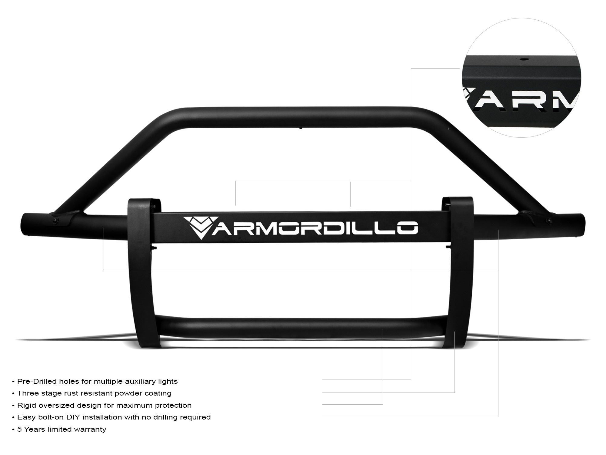 Armordillo 2019-2024 Ram TRX AR Pre-Runner Guard - Matte Black