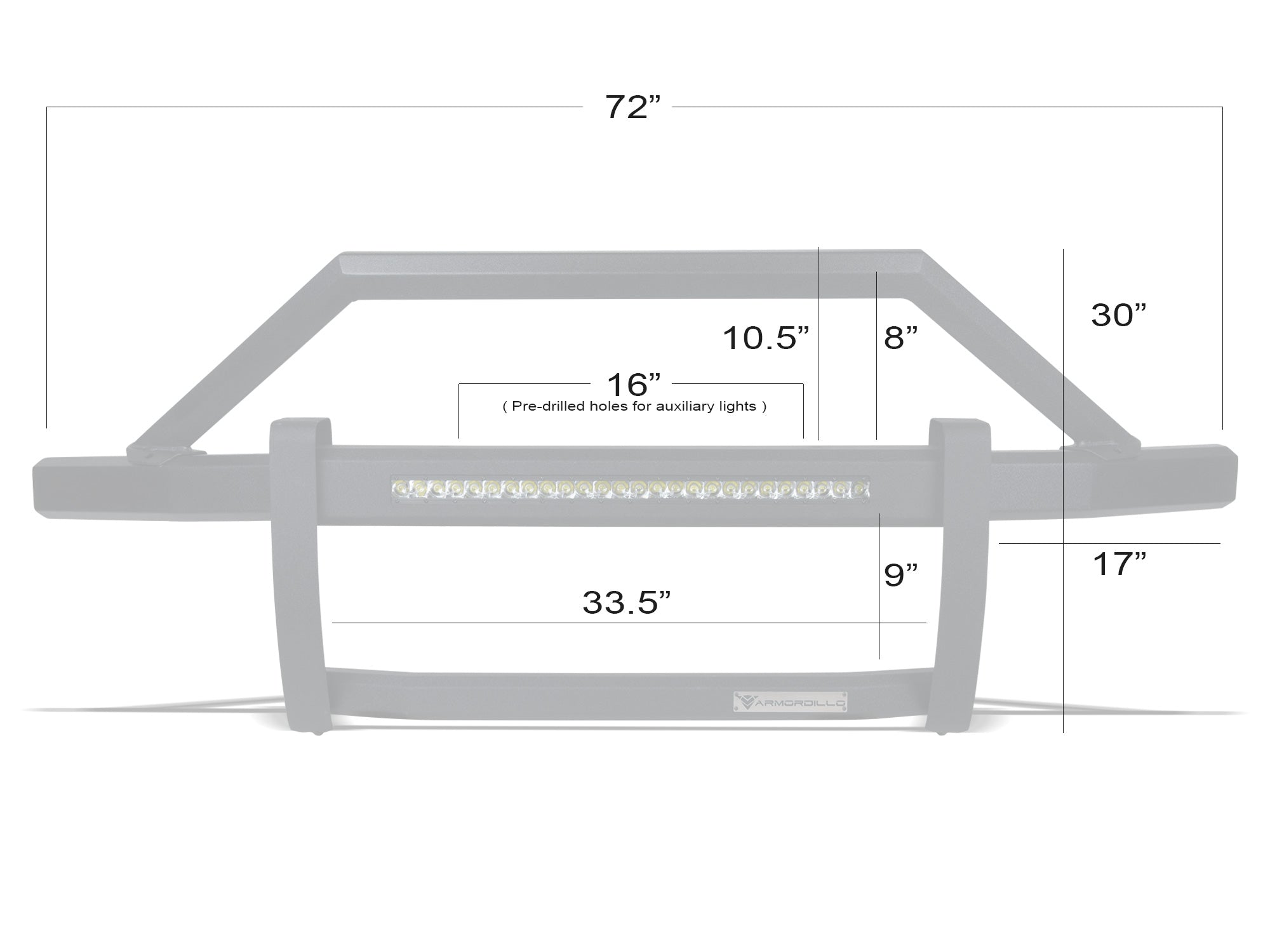 Armordillo 2014-2018 GMC Sierra 1500 ARX Pre-Runner Guard - Matte Black - Armordillo USA by I3 Enterprise Inc.