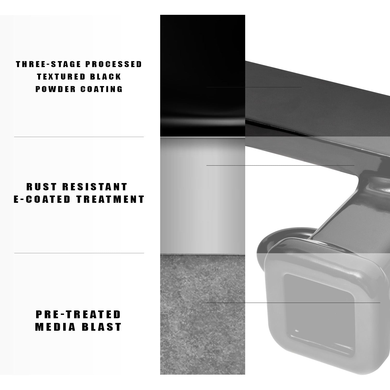 Armordillo 2020-2024 Jeep Gladiator Class 3 Trailer Hitch - Black