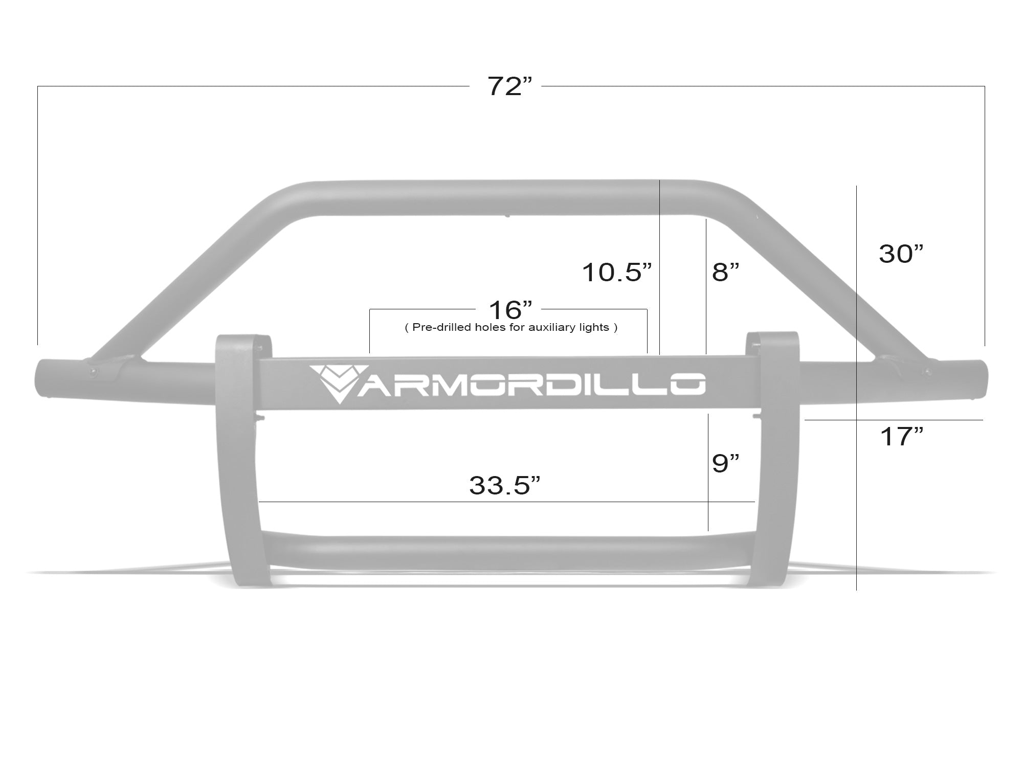 Armordillo 2017-2021 Ford F-250/F-350/F-450 Super Duty AR Pre-Runner Guard - Matte Black