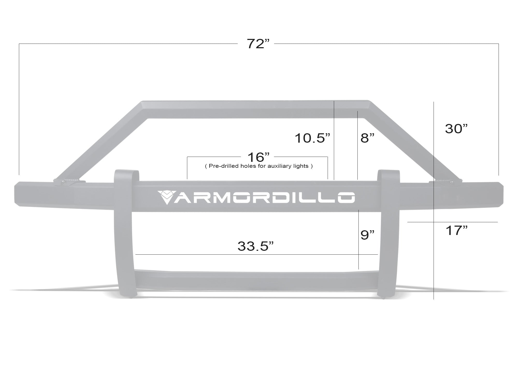 Armordillo 2019-2022 Dodge Ram 1500 AR2 Pre-Runner Guard - 哑光黑色（不包括 REBEL 和 WARLOCK 型号）