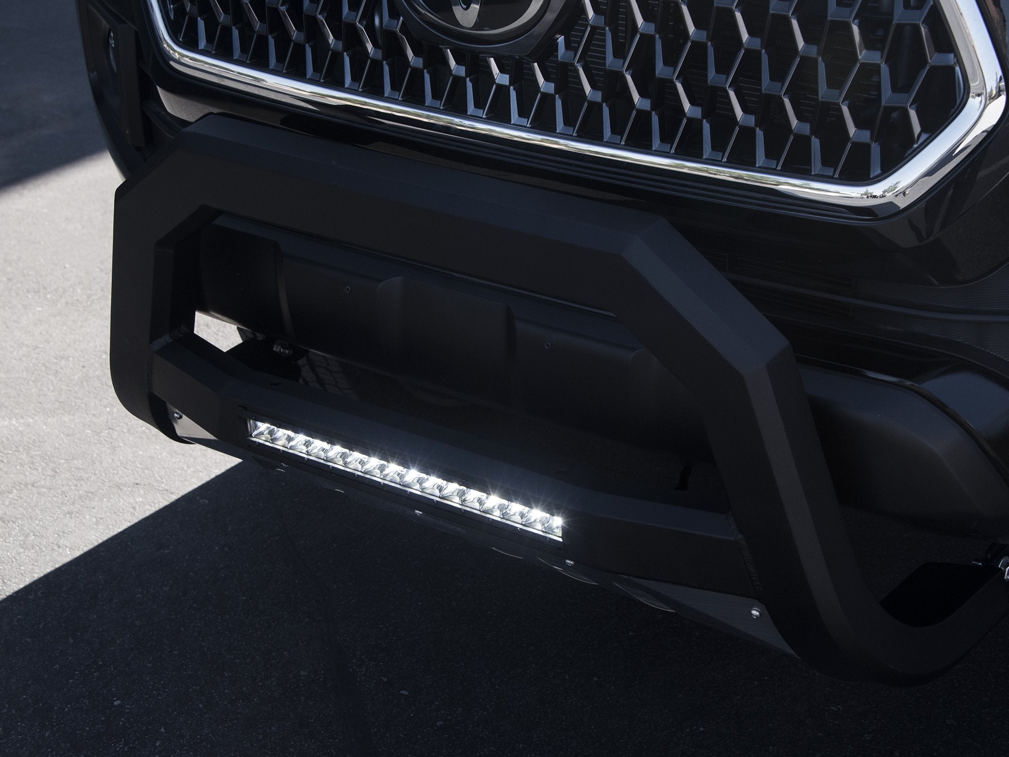 Armordillo 2019-2022 Chevy Silverado 1500/GMC Sierra 1500 AR Bull Bar w/LED - Matte Black w/ Aluminum Skid Plate