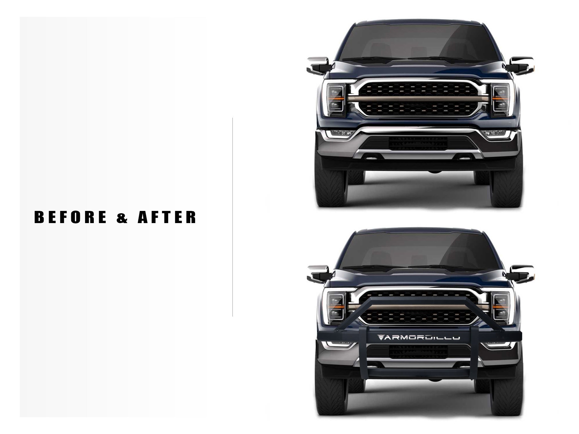 Armordillo 2007-2013 GMC Sierra 1500 AR2 Pre-Runner Guard - Matte Black - Armordillo USA by I3 Enterprise Inc.