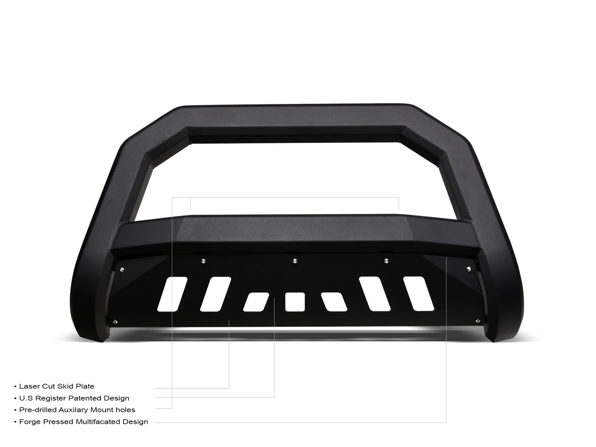 Armordillo 2007-2010 GMC Sierra 2500/3500 AR Series Bull Bar - Matte Black - Armordillo USA by I3 Enterprise Inc.