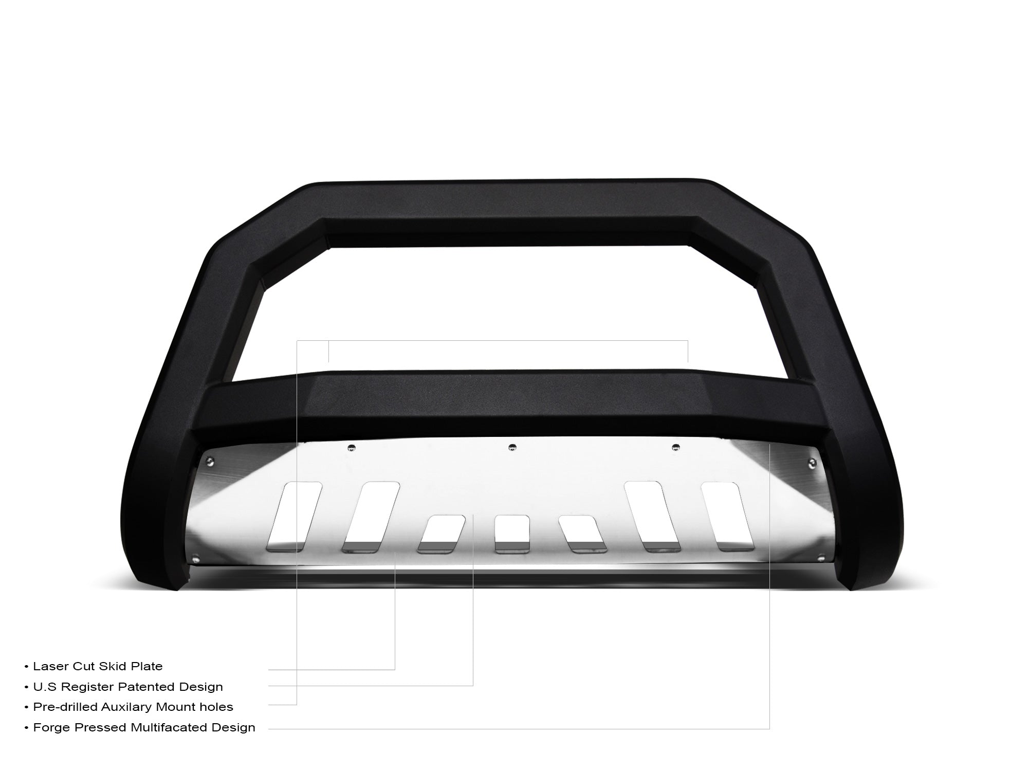 Armordillo 2006-2010 Ford Explorer Sport Trac AR Bull Bar - Matte Black W/Aluminum Skid Plate - Armordillo USA by I3 Enterprise Inc.