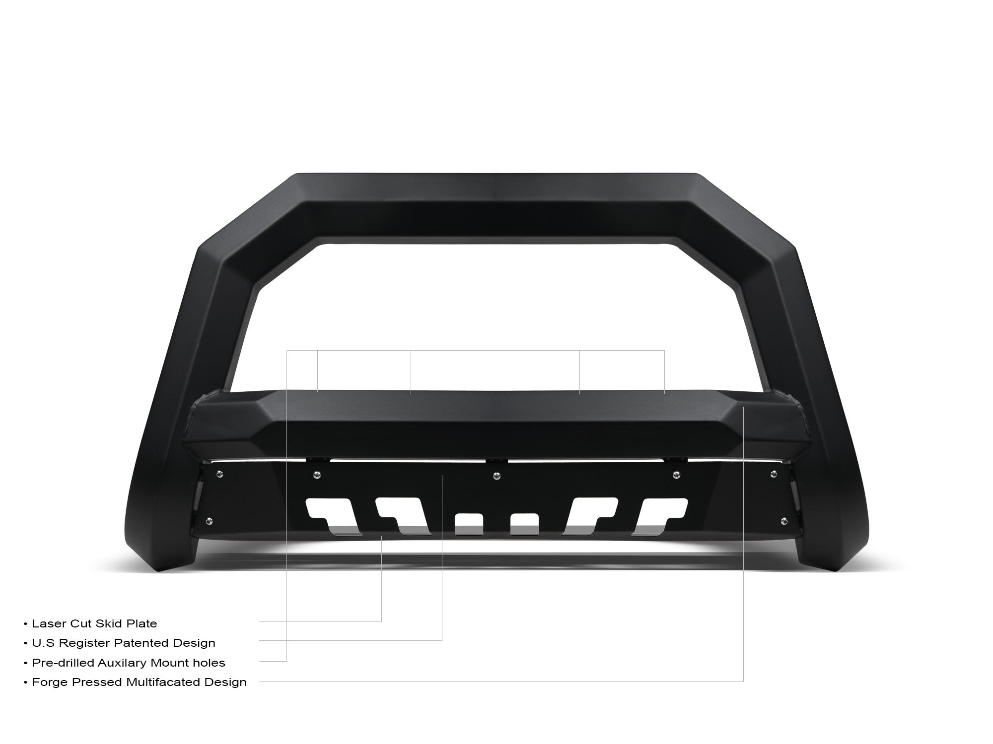 Armordillo 2017-2022 福特 SuperDuty Rayden Bull Bar - 哑光黑色