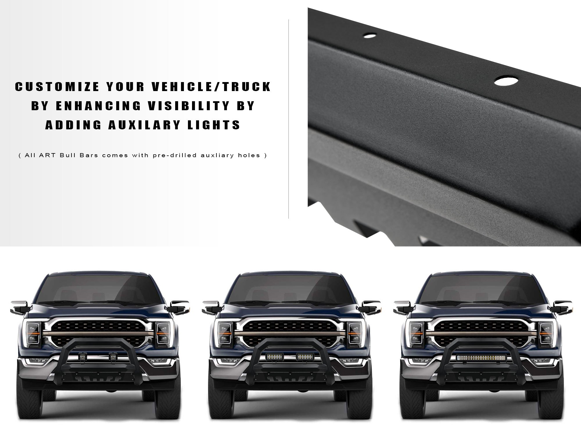 Armordillo 2010-2019 Toyota 4Runner Rayden Bull Bar - Matte Black - Armordillo USA by I3 Enterprise Inc.